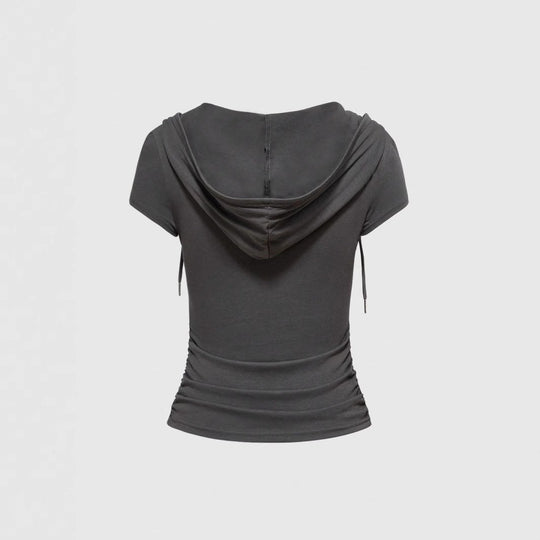 Damen Kapuzen-T-Shirt mit einzigartigem Schriftzug Shopnory