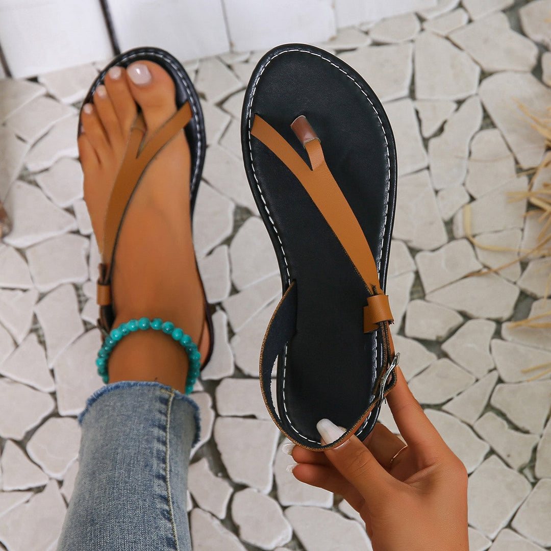 Damen Zehentrenner-Sandalen mit elegantem Riemendesign und komfortablem Fußbett