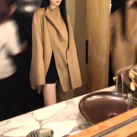 Damen Modischer Oversized-Wollmantel Shop Nory