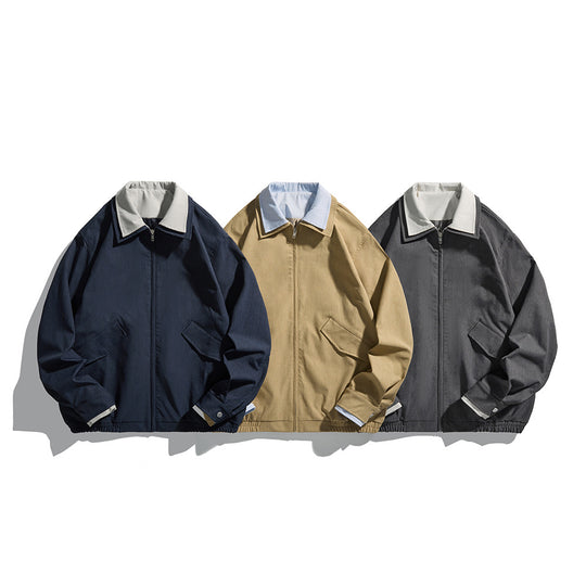 Herren Kurzjacke im Boxy‑Cut aus robustem Canvas mit kontrastierendem Umlegekragen Shop Nory