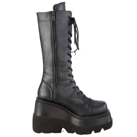 Damen Schnürstiefel im Urban-Style mit stabiler Sohle