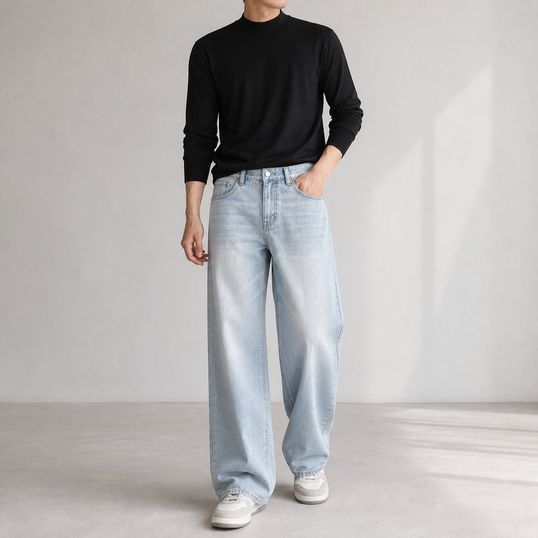 Damen High-Waist Wide-Leg Jeans aus softem Denim mit weitem Bein Shop Nory