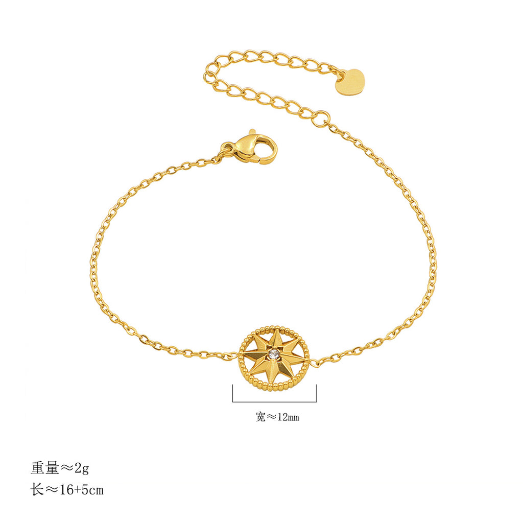 Damen zarte Armband mit filigranem Kompass-Anhänger Shop Nory