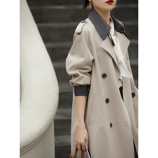 Damen Stilvolle Trenchcoat mit Taillengürtel Shop Nory