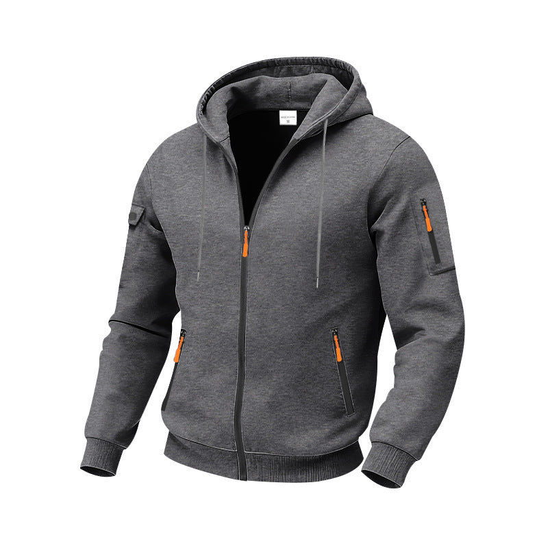 Herren funktionale Kapuzenjacke mit technischen Taschen