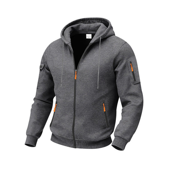 Herren funktionale Kapuzenjacke mit technischen Taschen