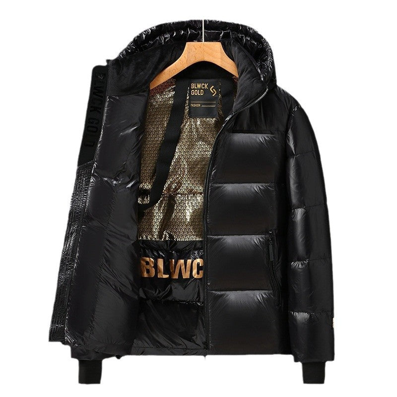 Unisex Glänzender Steppparka mit metallic‑Innenfutter und Tragegurten Shop Nory