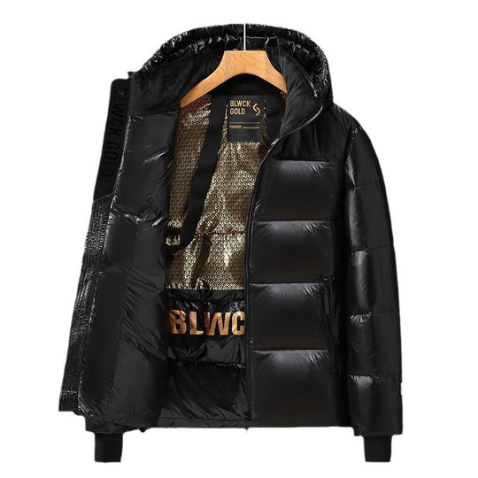 Unisex Glänzender Steppparka mit metallic‑Innenfutter und Tragegurten Shop Nory