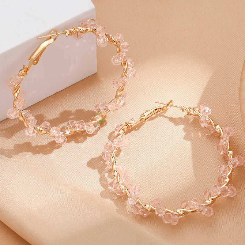 Damen Creolen mit luxuriösen Perlenakzenten und elegantem, gedrehtem Design Shop Nory