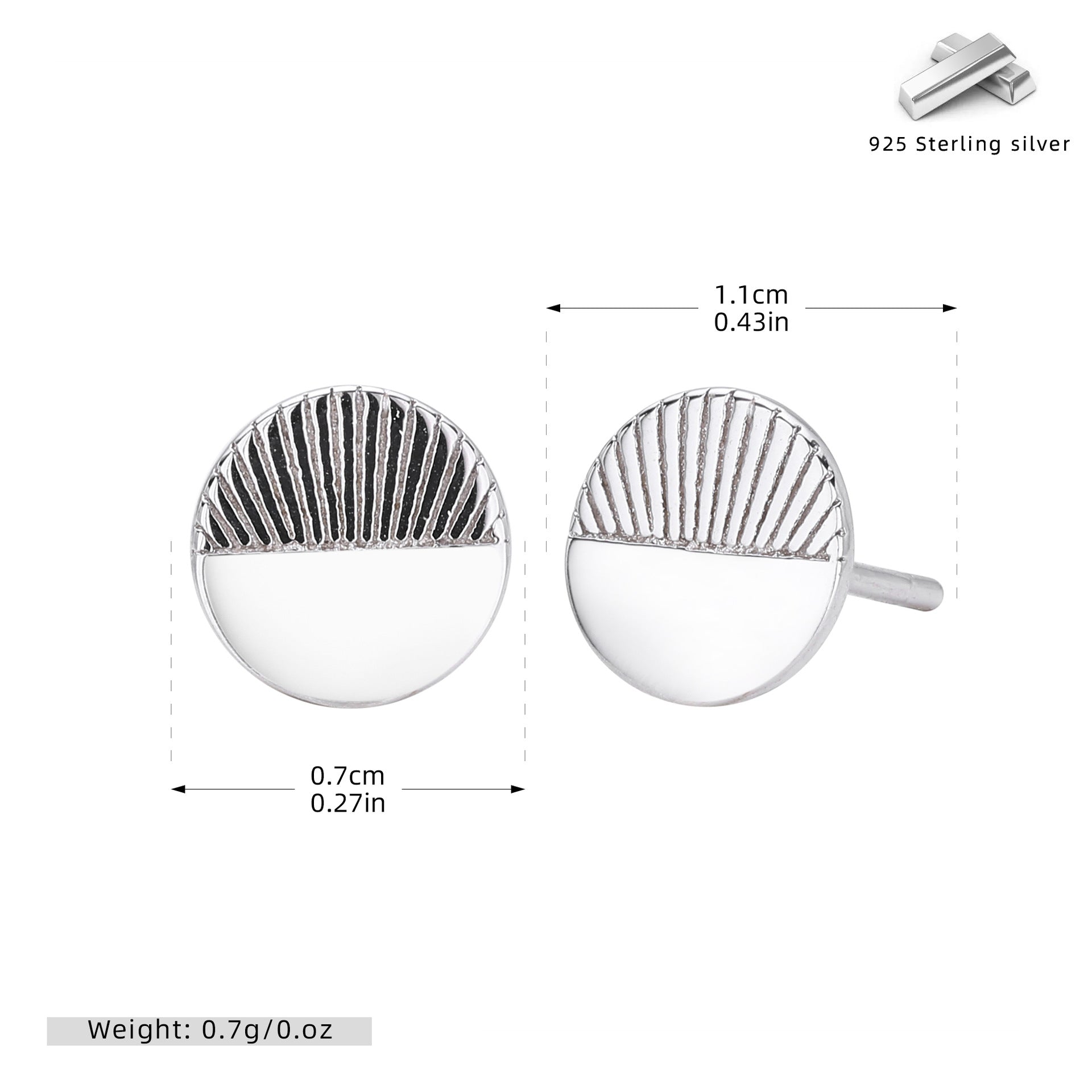Damen Ohrstecker im modernen Sonnenmotiv mit luxuriösem Design Shop Nory
