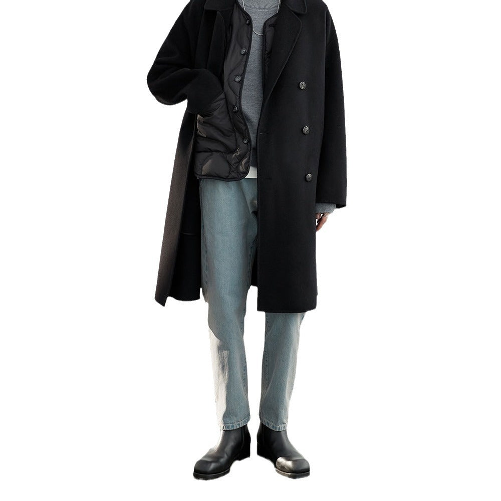 Herren Oversized Wollmantel mit Doppelreiher und Reverskragen Shop Nory