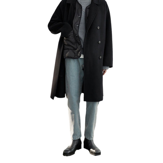 Herren Oversized Wollmantel mit Doppelreiher und Reverskragen Shop Nory
