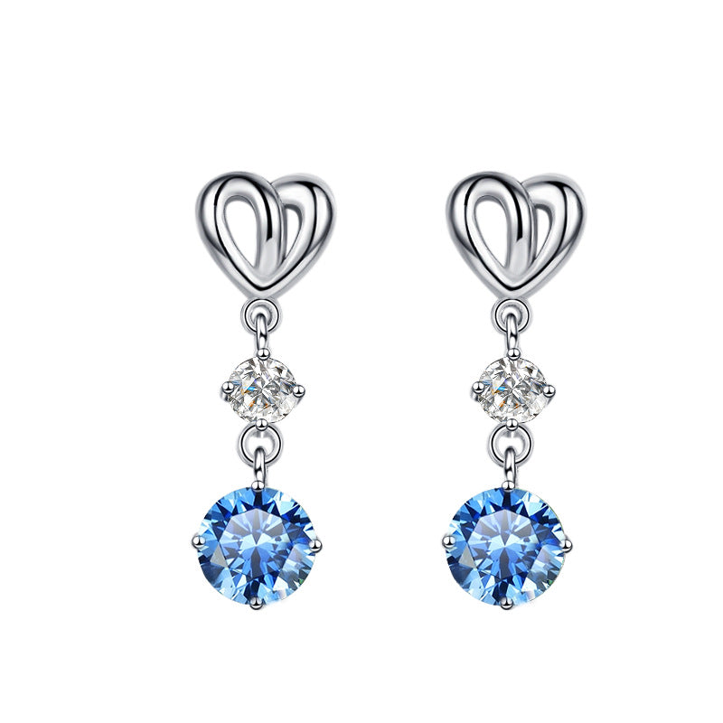 Damen Ohrhänger mit herzlichem Design und strahlendem Zirkonia Shop Nory