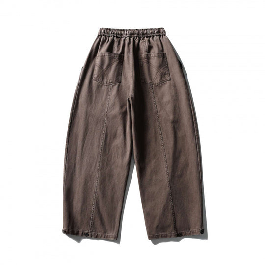 Unisex Weite Ballonhose aus Baumwollmix mit Tunnelzugbund und dekorativen Abnähern Shop Nory
