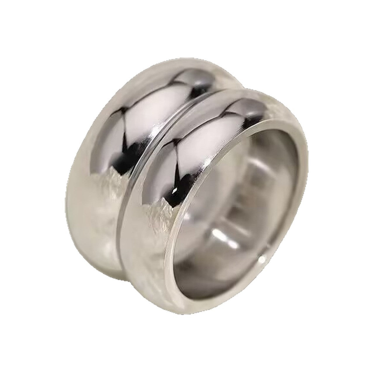Damen Ring mit elegantem, glänzendem Doppelbanddesign Shop Nory