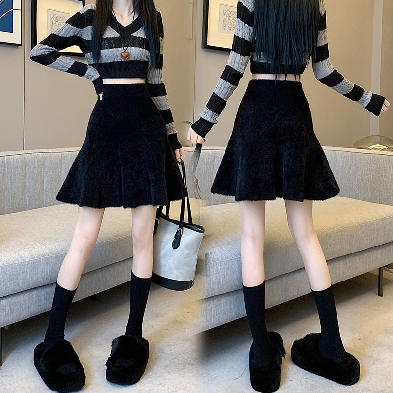 Damen Eleganter A-Linien Rock Shop Nory