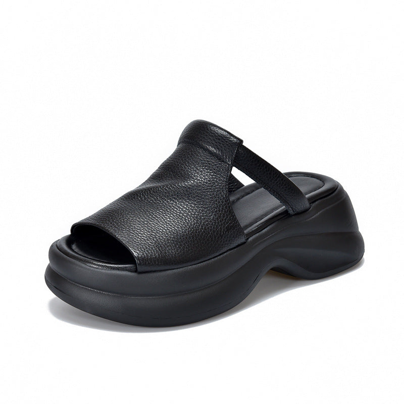 Damen Plattform-Sandalen mit eleganter Vorderseite und gepolsterter Sohle Shopnory