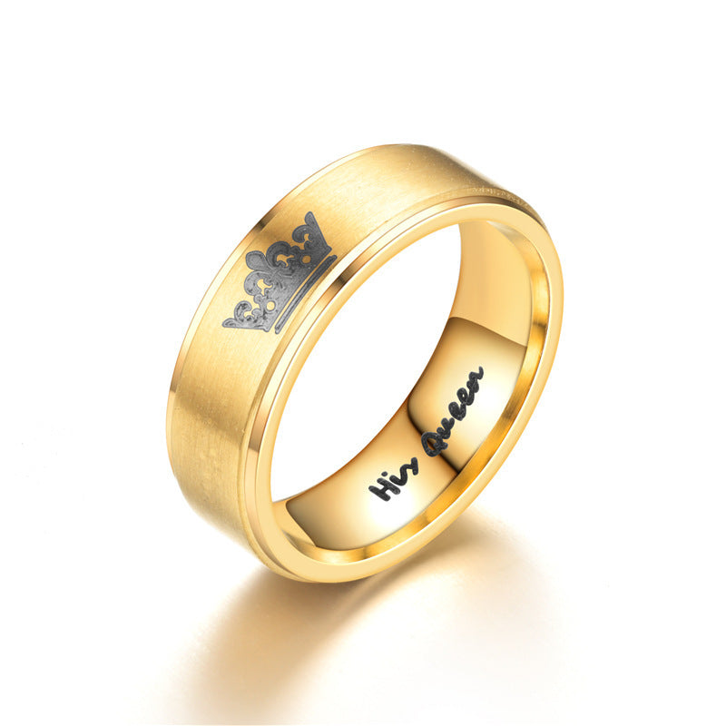 Herren Ring mit stilvollem Krone-Motiv und graviertem Schriftzug Shop Nory