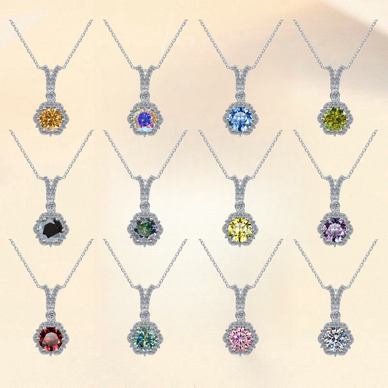 Damen Halskette mit elegantem Blumenanhänger und funkelndem Zirkonia Shop Nory