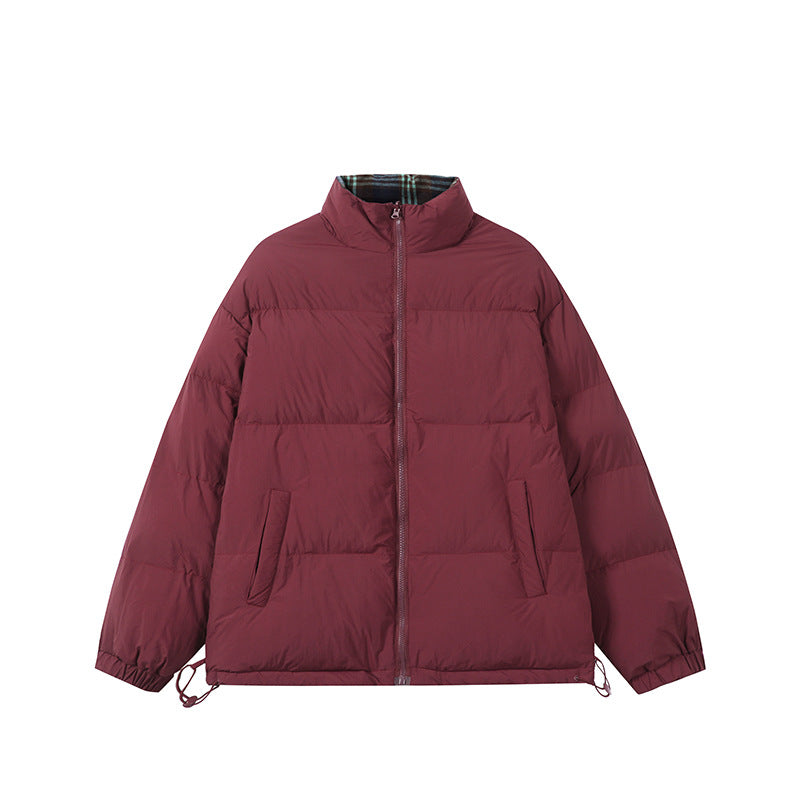 Unisex Boxy-Kurzparka mit gesteppter Isolierung, Tunnelzugsaum und kariert gefüttertem Kragen Shop Nory