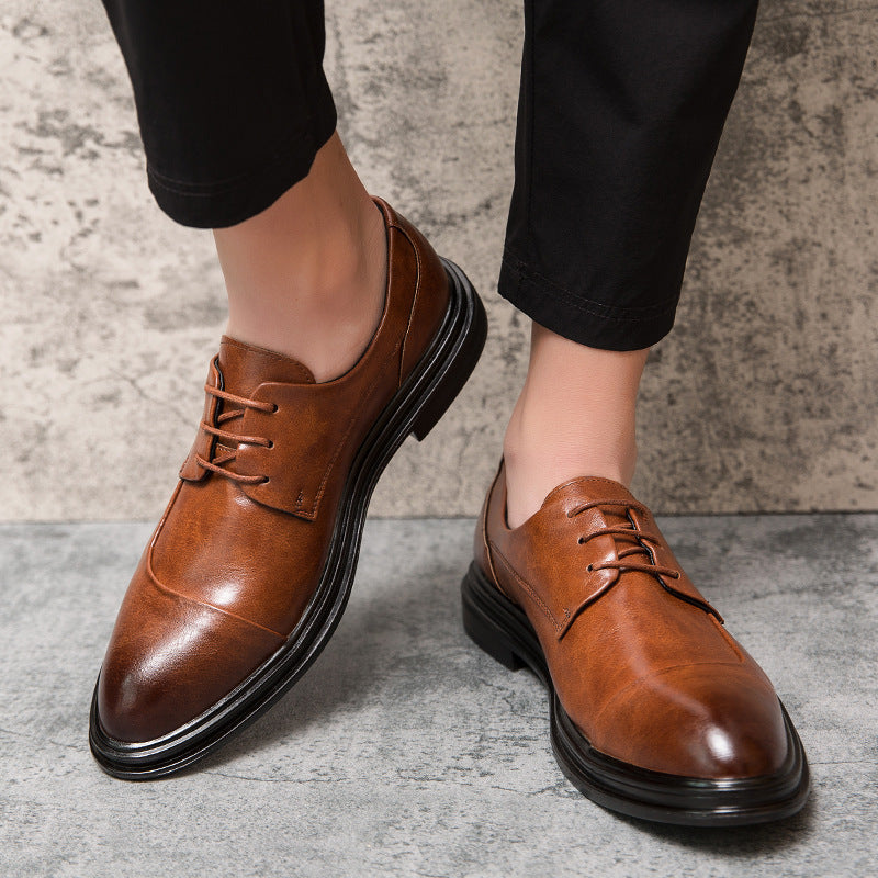 Herren elegante Vollleder Derby-Schnürschuhe mit gepolstertem Komfortfußbett Shop Nory
