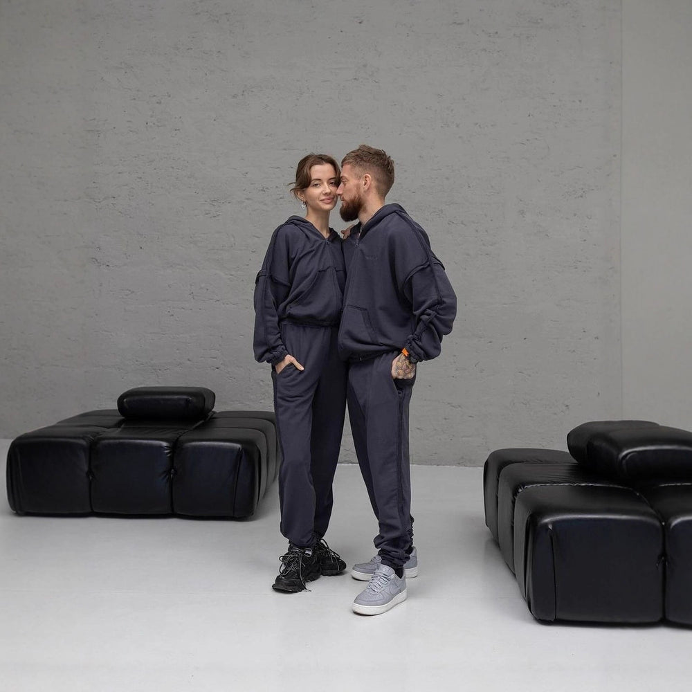 Unisex Oversize Hoodie-Set aus weichem Fleece mit Reißverschluss und Jogginghose Shop Nory
