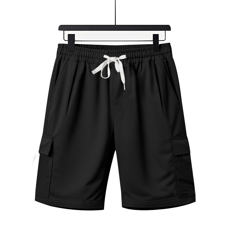 Herren nan elastische Cargo-Bermuda mit Kordelzug und Mehrfachtaschen