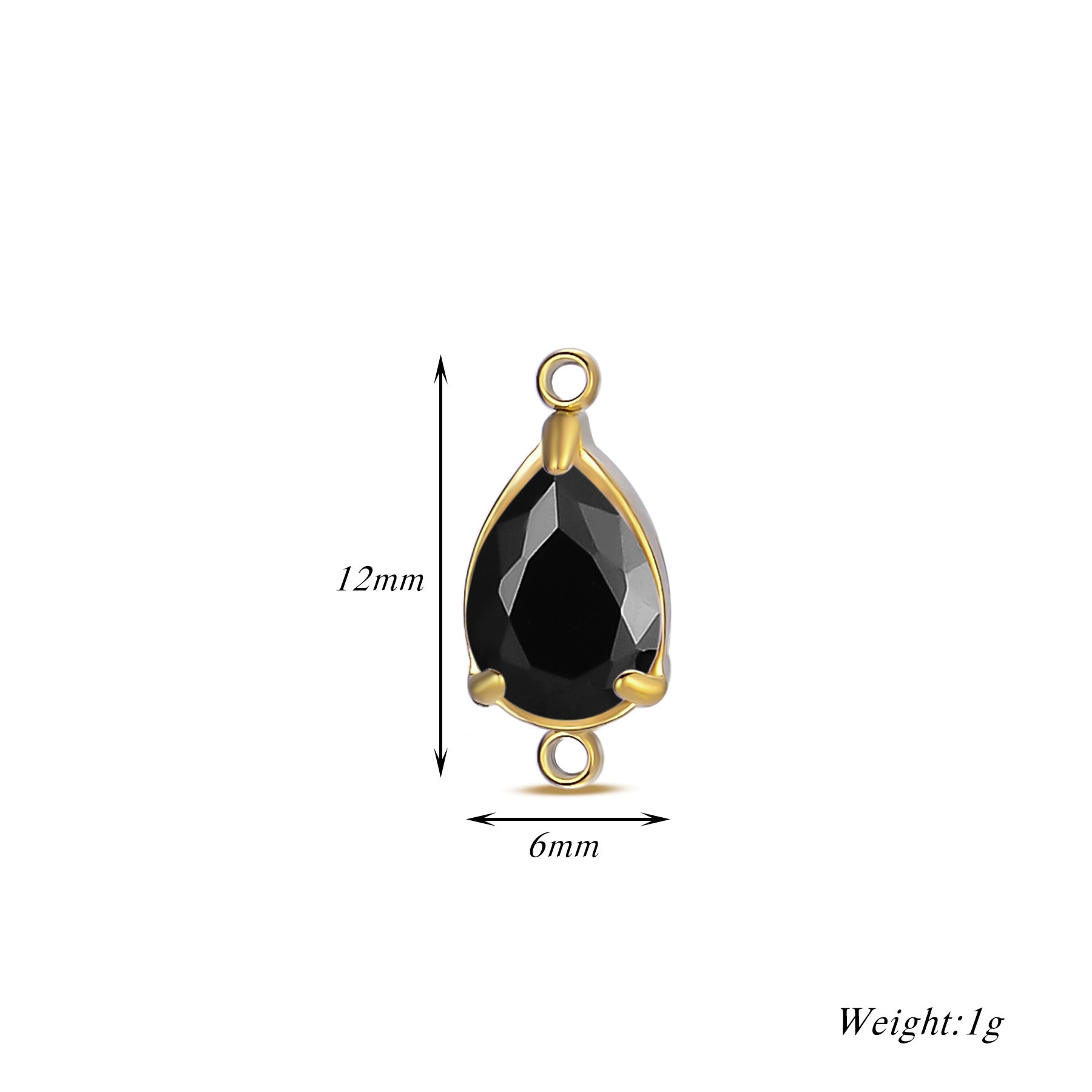 Damen Schmuckanhänger mit tropfenförmigem Kristall und elegantem Goldrahmen Shop Nory