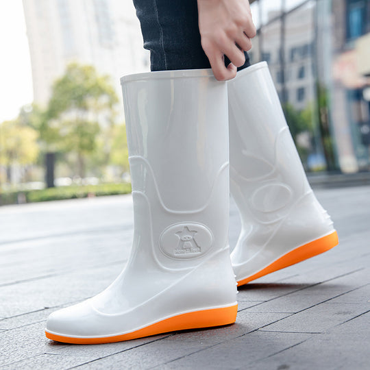 Damen Glänzende mittelhohe Regenstiefel aus PVC mit leichtem Keilabsatz Shop Nory