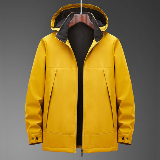Herren Wasserabweisende Multitaschen-Jacke mit Kapuze und Fleece-Innenfutter Shop Nory