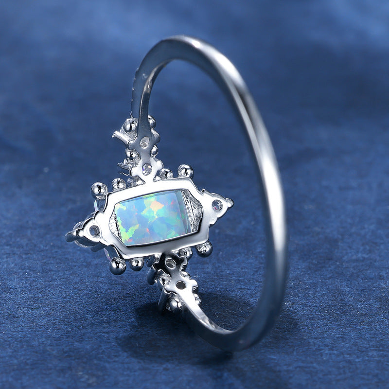 Damen Ring mit funkelndem Opal und Zirkonia Shop Nory