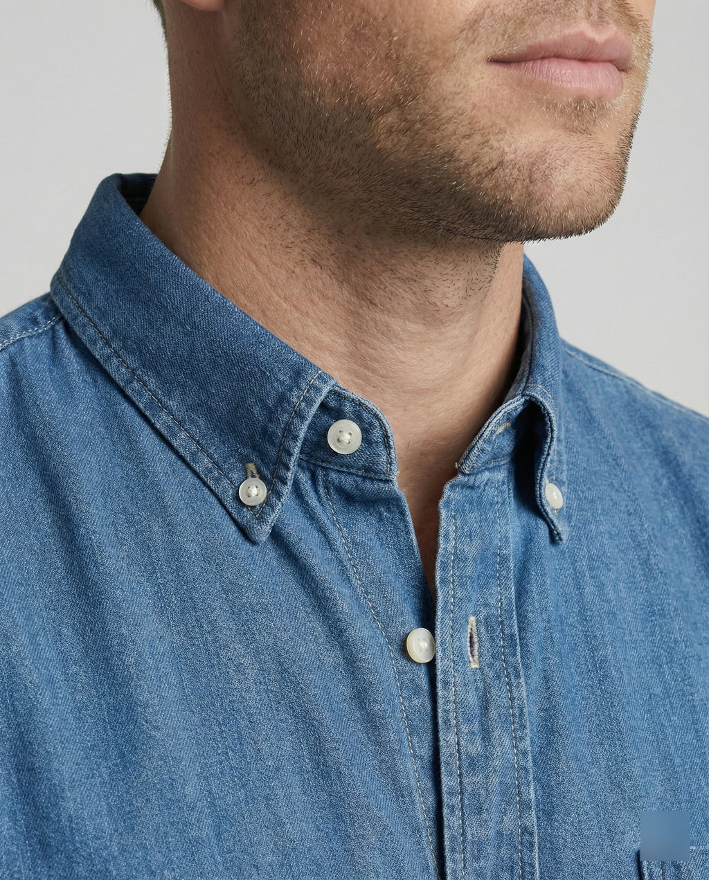 Herren Langarmhemd Jeans Regular Fit