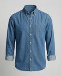 Herren Langarmhemd Jeans Regular Fit