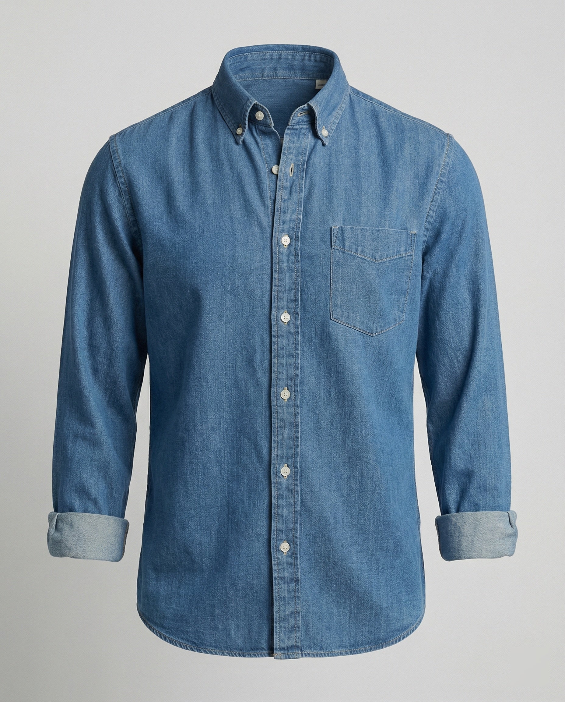 Herren Langarmhemd Jeans Regular Fit