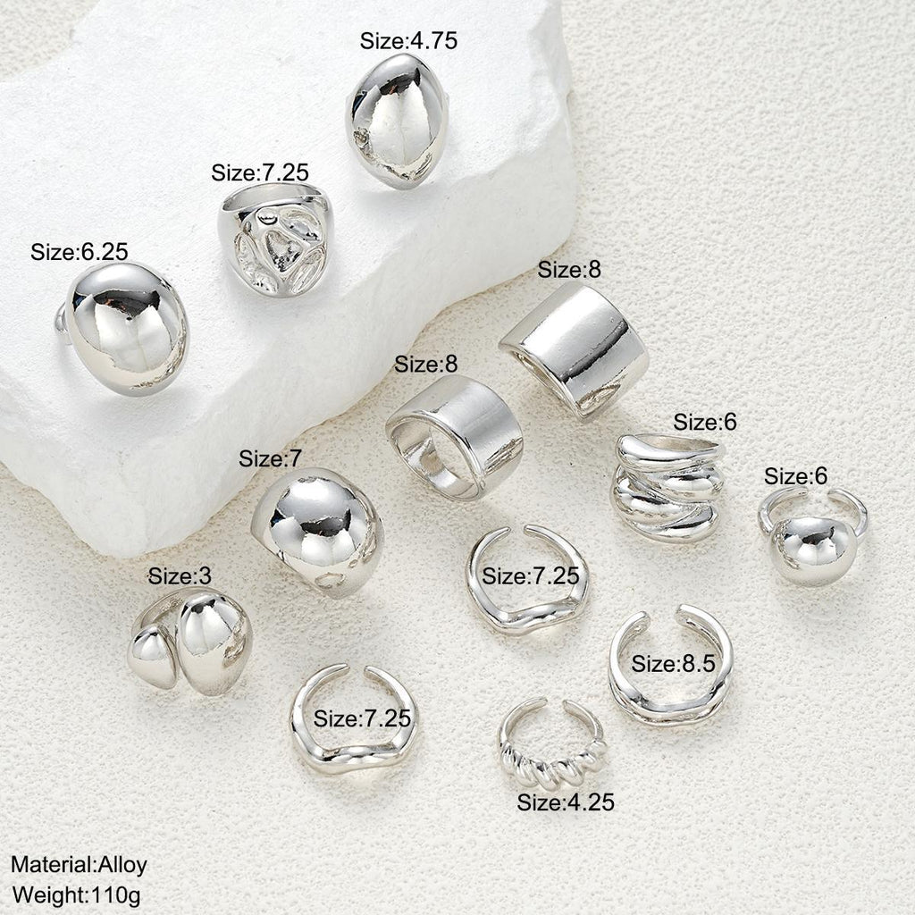 Damen Ring-Set mit modernen, geschwungenen und glänzenden Designs Shop Nory