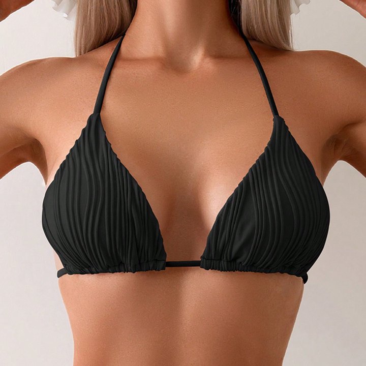 Damen Triangel-Bikini mit raffiniertem Rippendesign