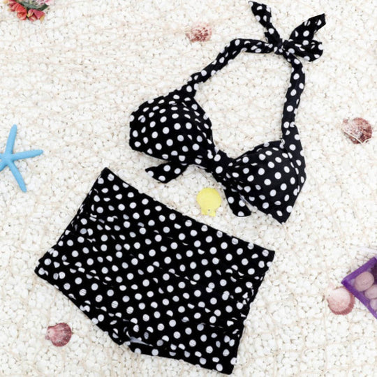 Damen Bikini-Set mit gepolstertem Oberteil und hochgeschnittenem Höschen