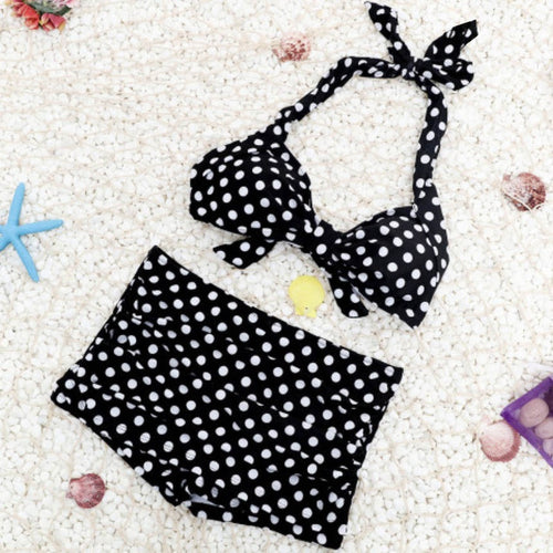 Damen Bikini-Set mit gepolstertem Oberteil und hochgeschnittenem Höschen