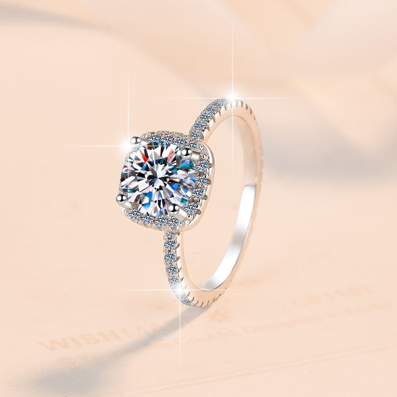 Damen Verlobungsring mit strahlendem Kristall und filigranem Zirkonia-Besatz Shop Nory