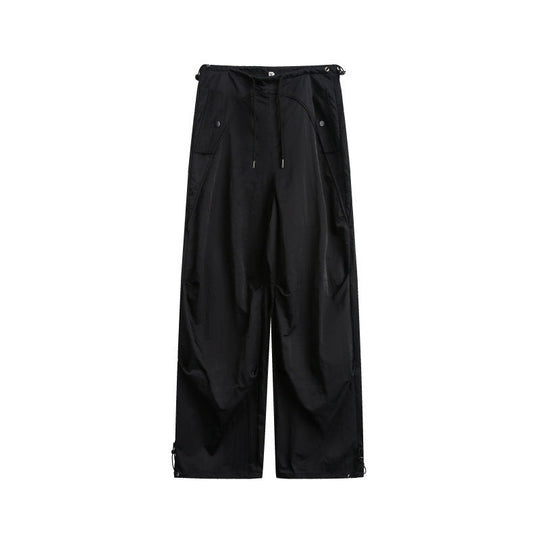 Damen weite Cargo-Hose mit Kordelzugbund und verstellbaren Saum Shop Nory