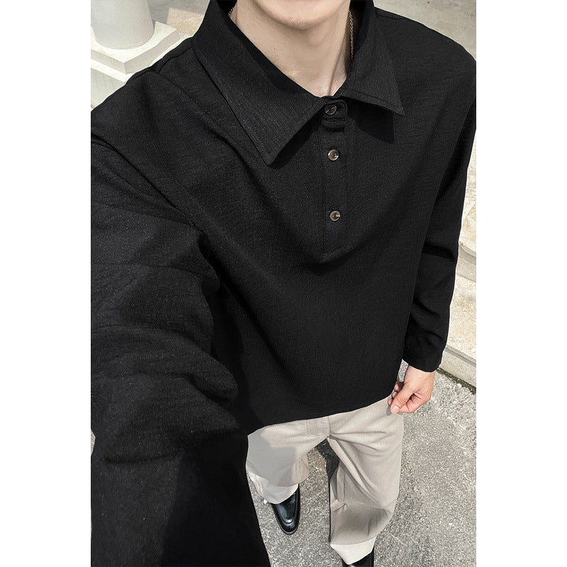 Herren Lässiger Polo-Pullover mit Stehkragen Shop Nory