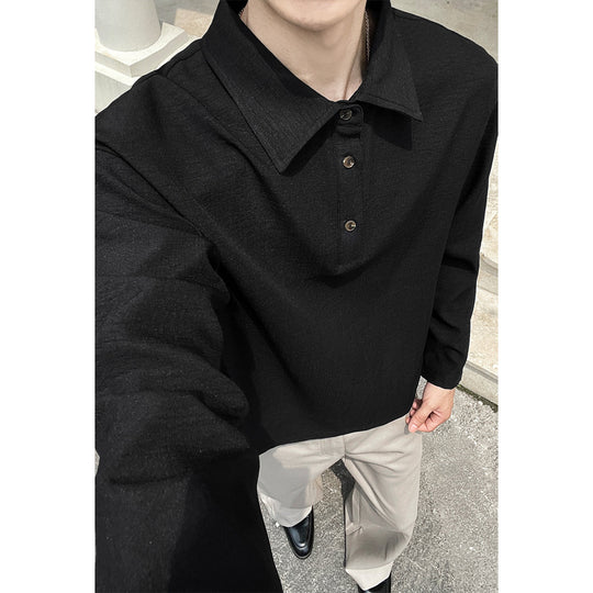 Herren Lässiger Polo-Pullover mit Stehkragen Shop Nory