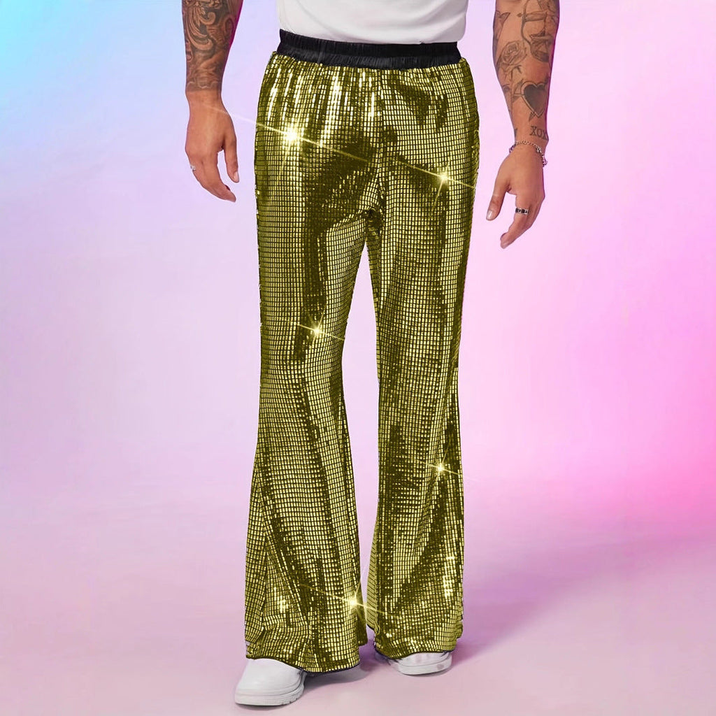Herren glitzernde Paillettenhose im extravaganten Disco-Stil