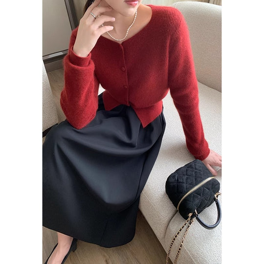 Damen Eleganter Maxirock mit Falten Shop Nory