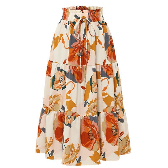 Damen Maxi-Rock mit Blumenmuster
