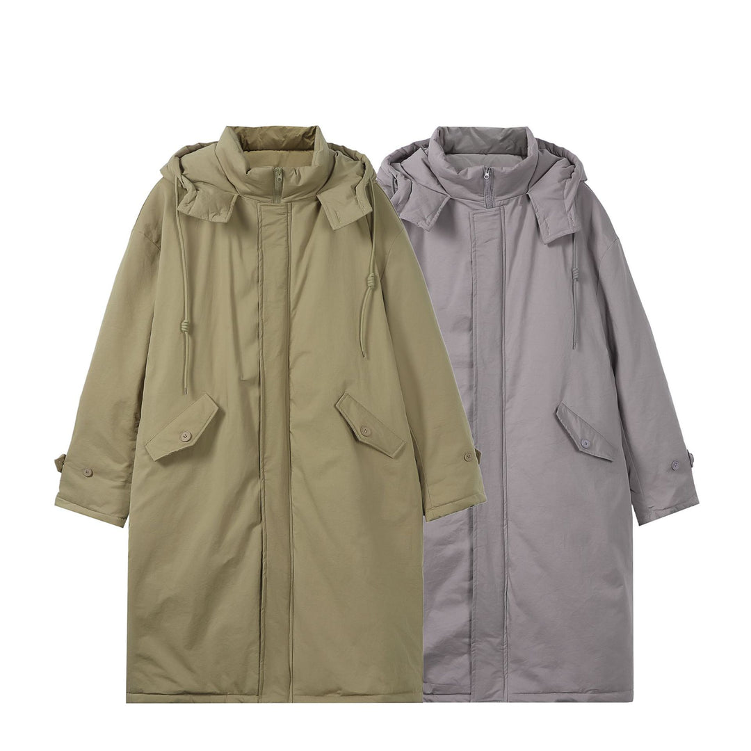 Damen Lange gefütterte Thermo-Parka im Oversize-Schnitt mit verdeckter Front Shop Nory