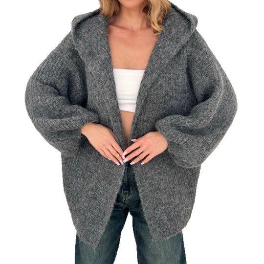 Damen Oversized Strickjacke mit Kapuze Shop Nory