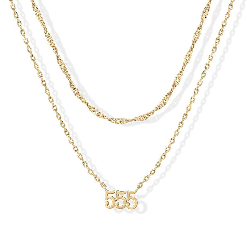Damen mehrlagige Halskette mit individuellem Zahlenschmuck und eleganten Kettendesigns Shop Nory