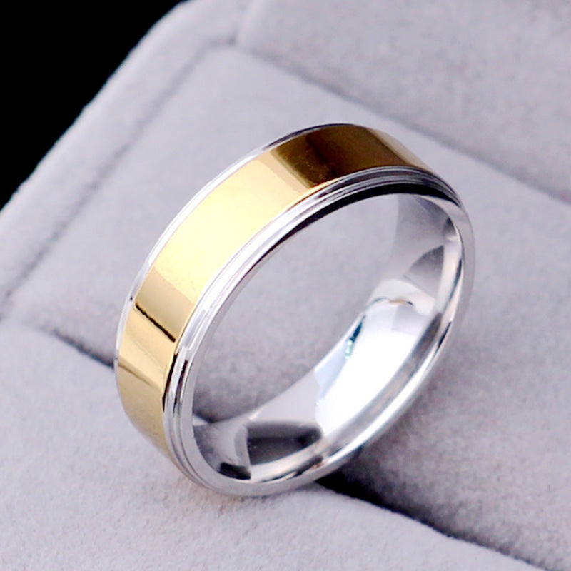 Herren stilvoller zweifarbiger Ring aus Edelstahl Shop Nory