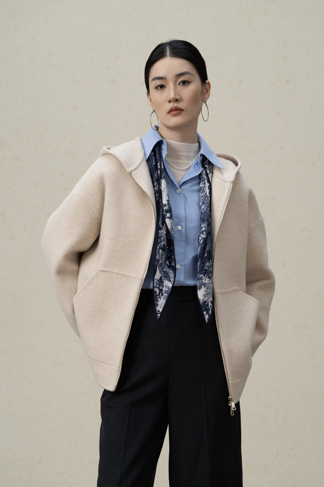 Stylische Fleecegefütterte Zip-Up Jacke für Damen Shop Nory